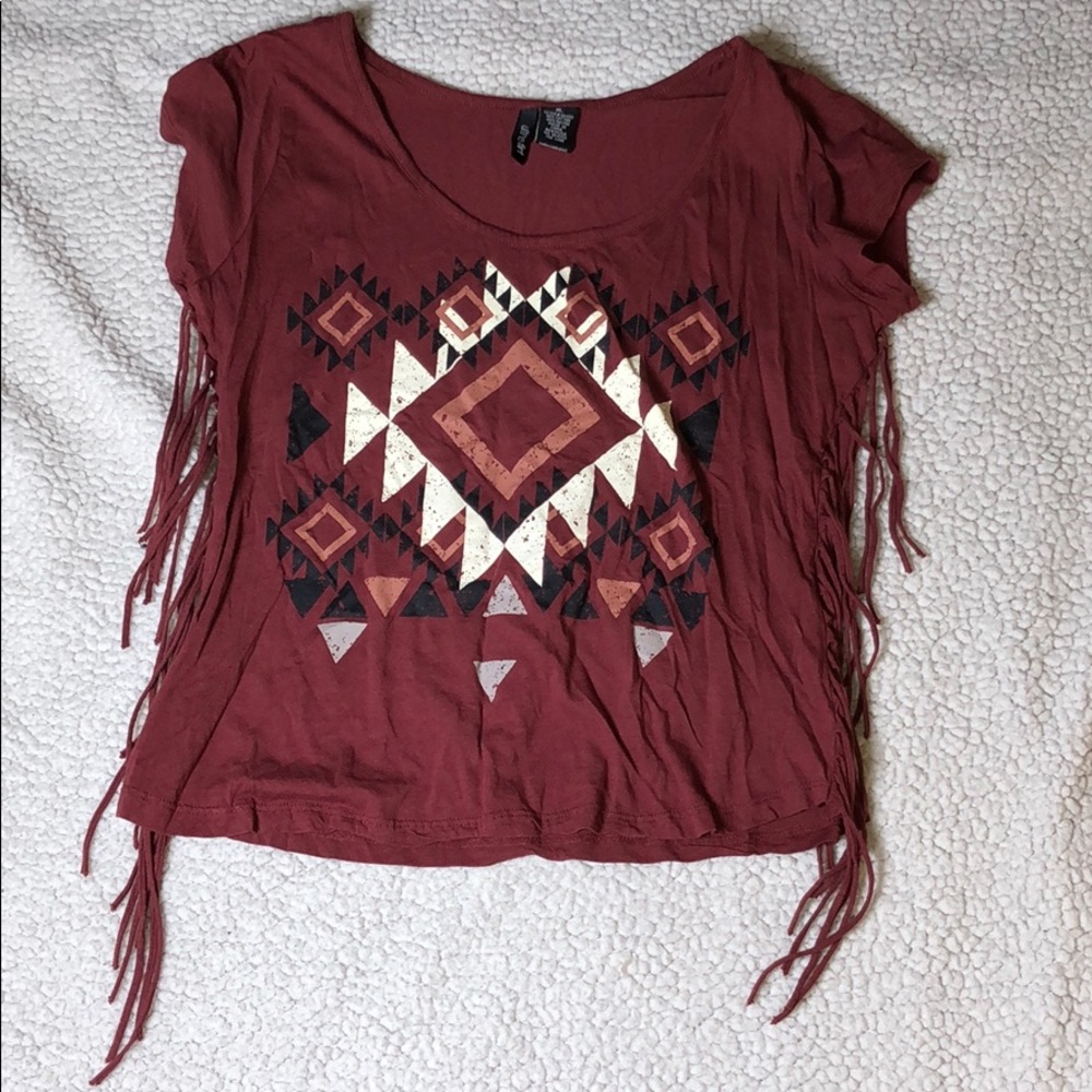 Fringe Burgundy Top Size XL (S/M)*